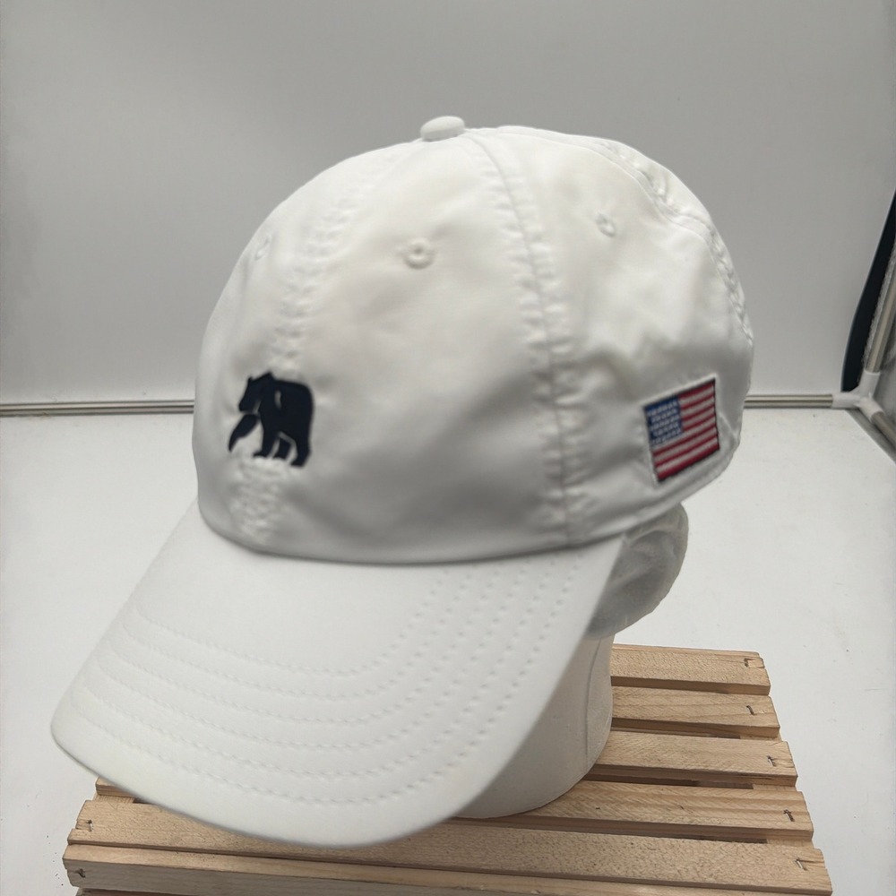 The Normal Brand Hat Performance Bear Logo USA Flag White Mens OSFA